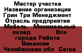 Мастер участка › Название организации ­ Грин Три Менеджмент › Отрасль предприятия ­ Мебель › Минимальный оклад ­ 60 000 - Все города Работа » Вакансии   . Челябинская обл.,Сатка г.